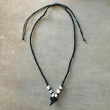 Black Resin Shark Tooth Bead Necklace