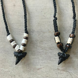 Black Resin Shark Tooth Bead Necklace