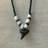 Black Resin Shark Tooth Bead Necklace