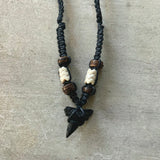 Black Resin Shark Tooth Bead Necklace