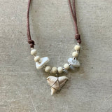 Howlite Bead Shark Tooth Necklace