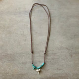 Howlite Bead Shark Tooth Necklace