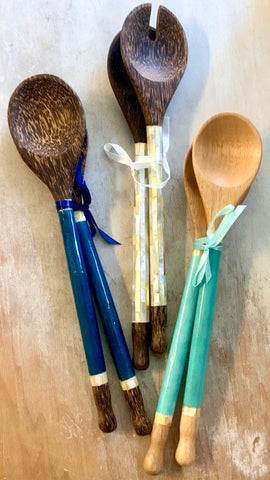 Capiz Palm Wood Salad Servers