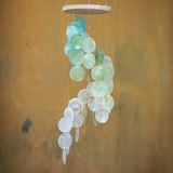 Capiz Colorful Ombré Wood Top Chime