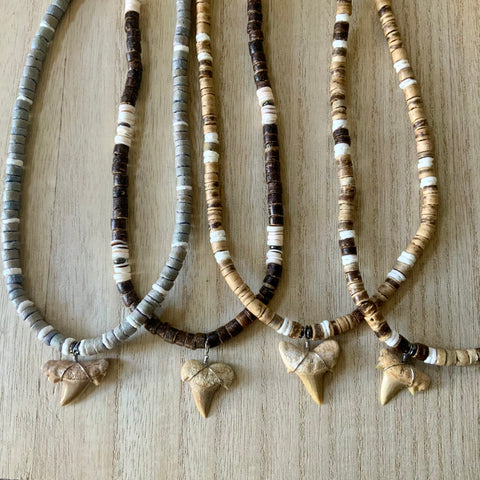 Coco Bead Shark Tooth Necklace