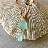 Seaglass Mushroom Pearl Necklace