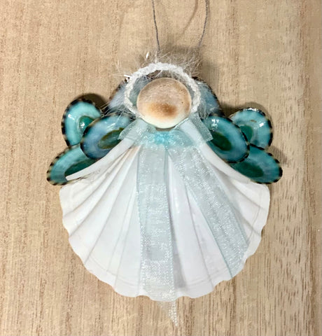 Blue Limpet Angel Ornament