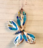 Butterfly Seashell Glass Ornament