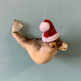 Puffer Santa Ornament