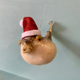 Puffer Santa Ornament