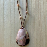 MOP Drop Pearl Leather Necklace