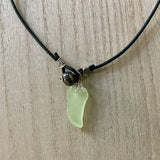 Simple Seaglass Pearl Leather Necklace