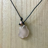 Simple Seaglass Pearl Leather Necklace