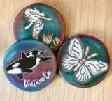Raku Color Enhanced Pottery Coasters