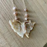 Mop Butterfly Pearl Necklace