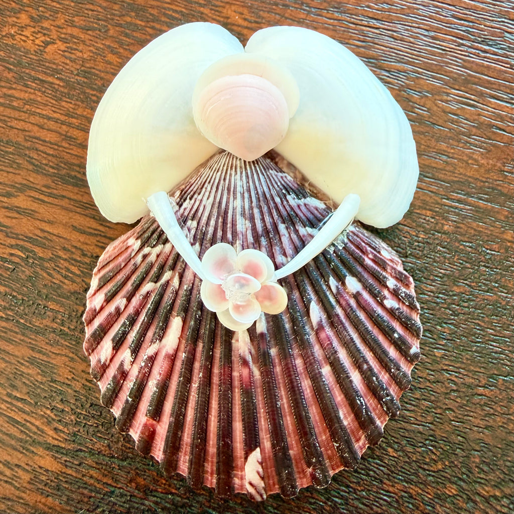 Pink Flower Seashell Angel