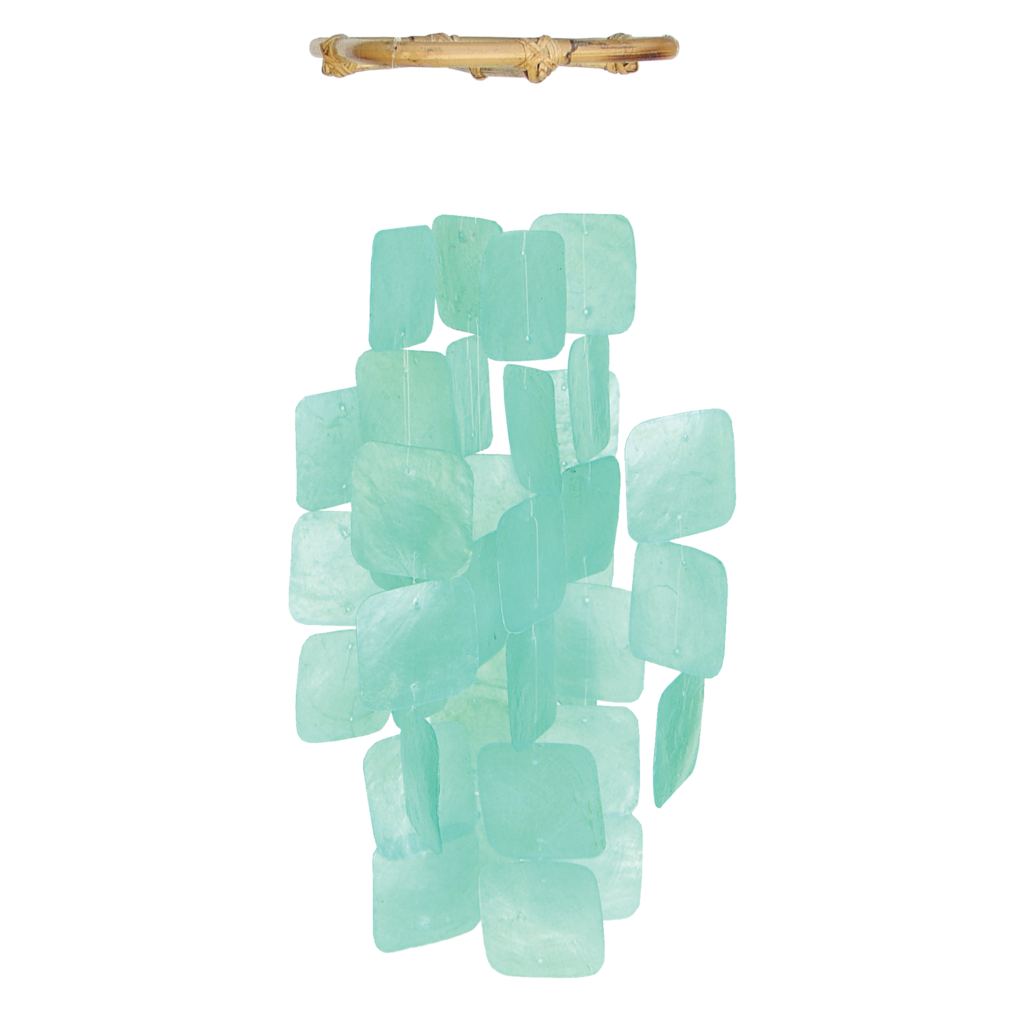 Small Square Turquoise Capiz Chime