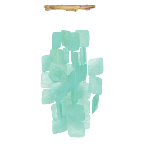 Small Square Turquoise Capiz Chime