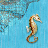 Tan & Blue Capiz Seahorse Wall Decor