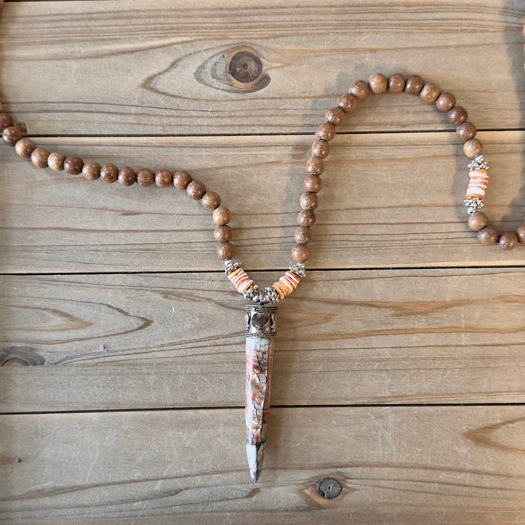 Red Abalone Tusk Necklace
