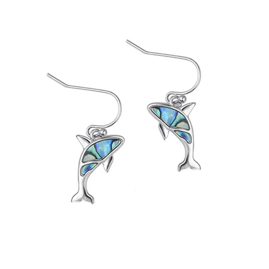 Paua Shark Earrings