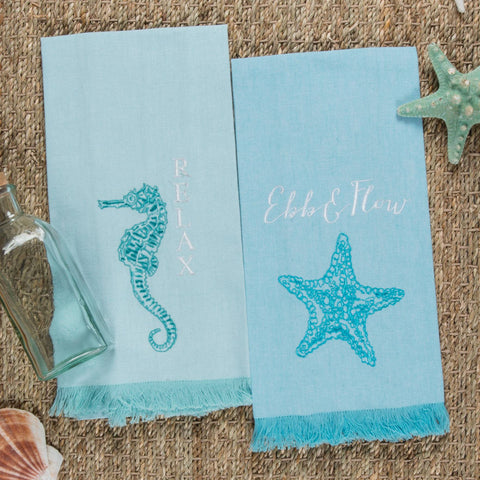 Ocean Fringe Tea Towel