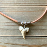 Shark Tooth Leather Cord Necklace