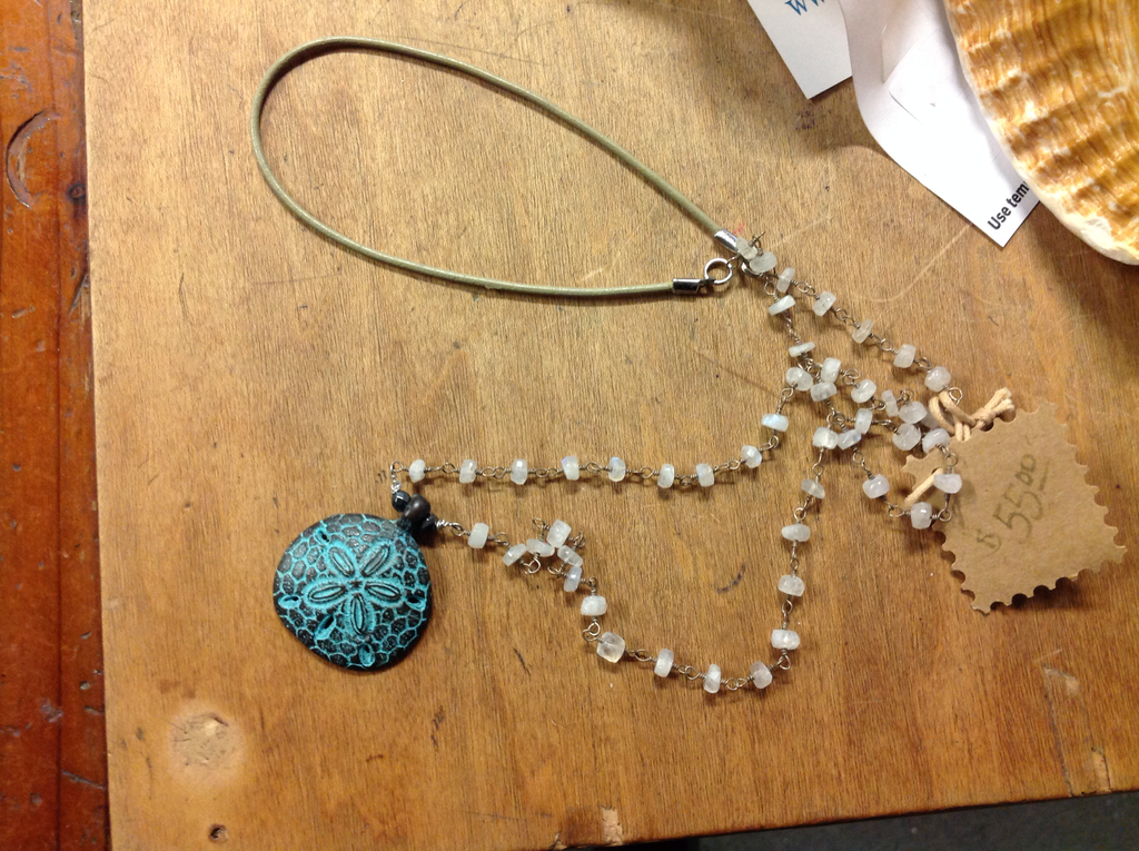 Sand dollar quartz necklace