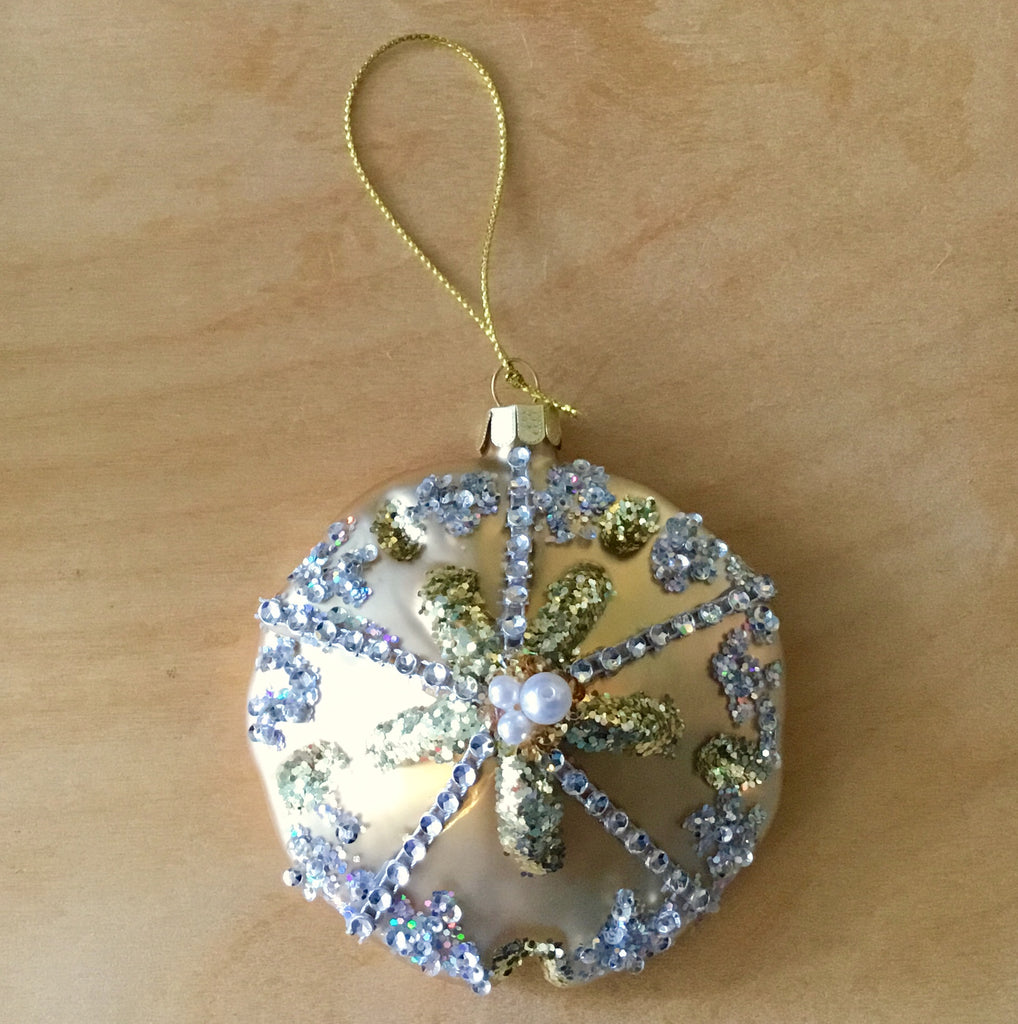 Golden Shimmer Sand Dollar Ornament