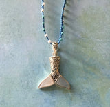 MOP Whale Tail Beaded Necklace