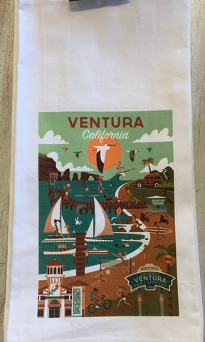 Ventura Coastline Tea Towel