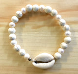 Cowrie Howlite Pearl Bracelet