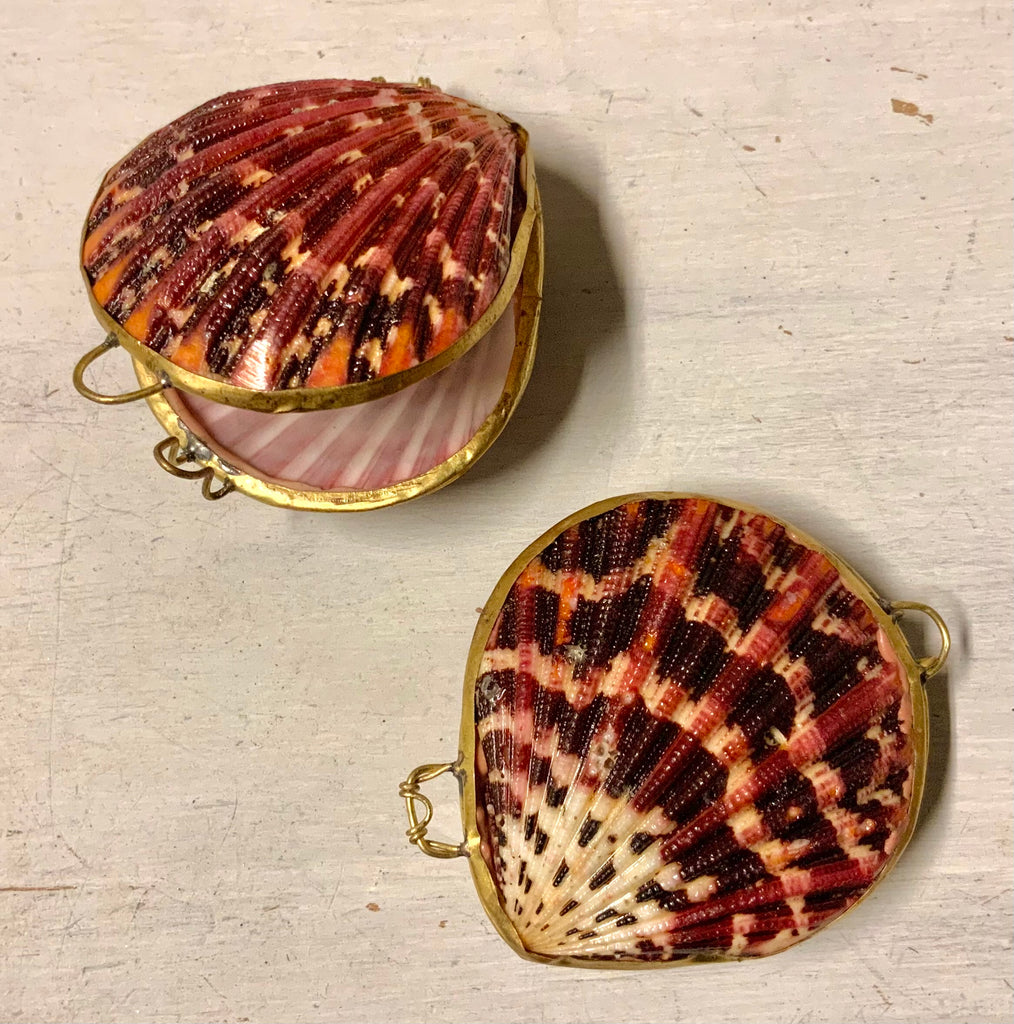 Sea Shells Seaside frame coin purse with kiss c... - Folksy