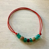 Lagoon Recycled Glass Bead Bracelet