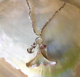 Abalone Whale Tail Charm Necklace