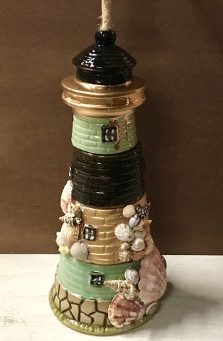 Ceramic Lighthouse Seashell Chime