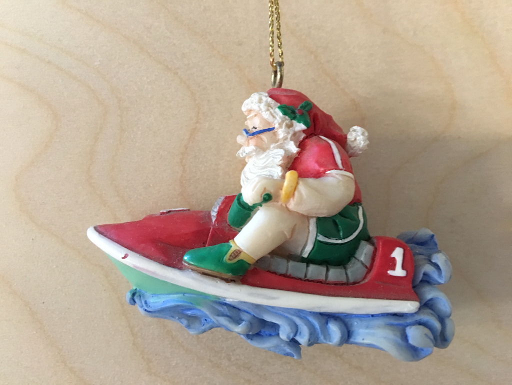 Jet Ski Santa Ornament