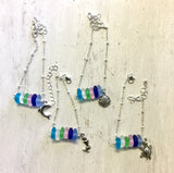Sea Glass Bar Charm Bracelet