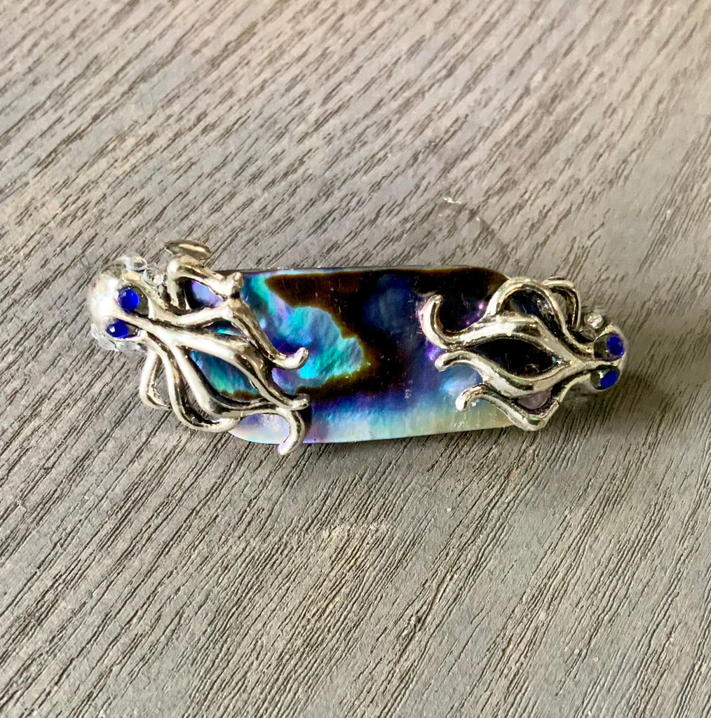 thumbnail image 2 of Abalone Shell Effect Hair Claw Clip - Perfect For Fine Or Thin Hair - Sea Shell Style Clamp 2 of 5