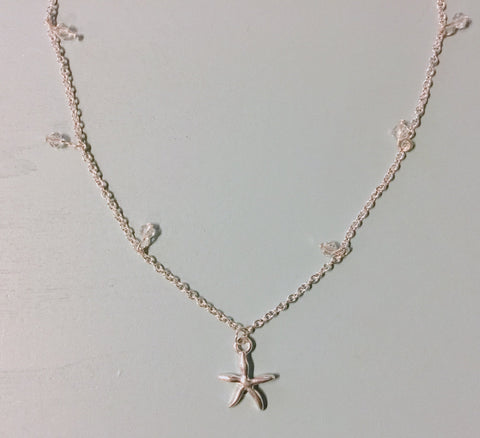 Starfish Crystal Charm Necklace