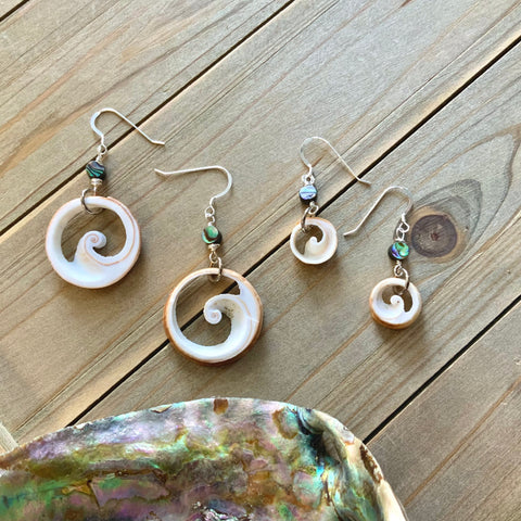 Seashell Wave Abalone Earrings