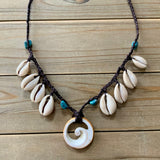 Seashell Cowrie Turquoise Necklace