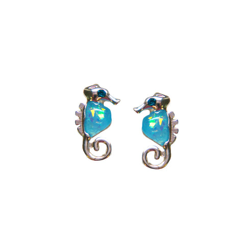 Seahorse Opal Stud Earrings