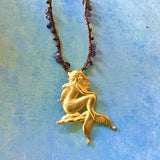 Golden Mermaid Stone Beaded Necklace