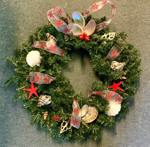 Holiday Christmas Shell Wreath