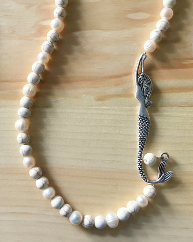 Mermaid Howlite Pearl Necklace