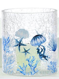 Jellyfish Crackle Glass Candle