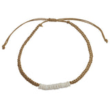 Puka Shell Bar Macrame Anklet