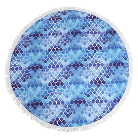 Mermaid Scales Round Beach Towel