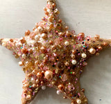 Jeweled Champagne Starfish Ornament